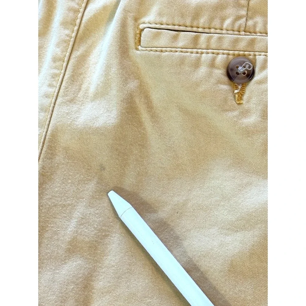 2 Polo Ralph Lauren Boys Chino Shorts Size 10 Yellow Red Solid Zip Flat Front